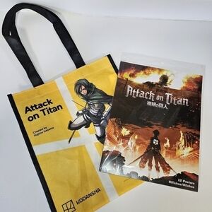 Funimation Attack on Titan Manga Poster Book Barnes & Noble Exclusive Tote Bag